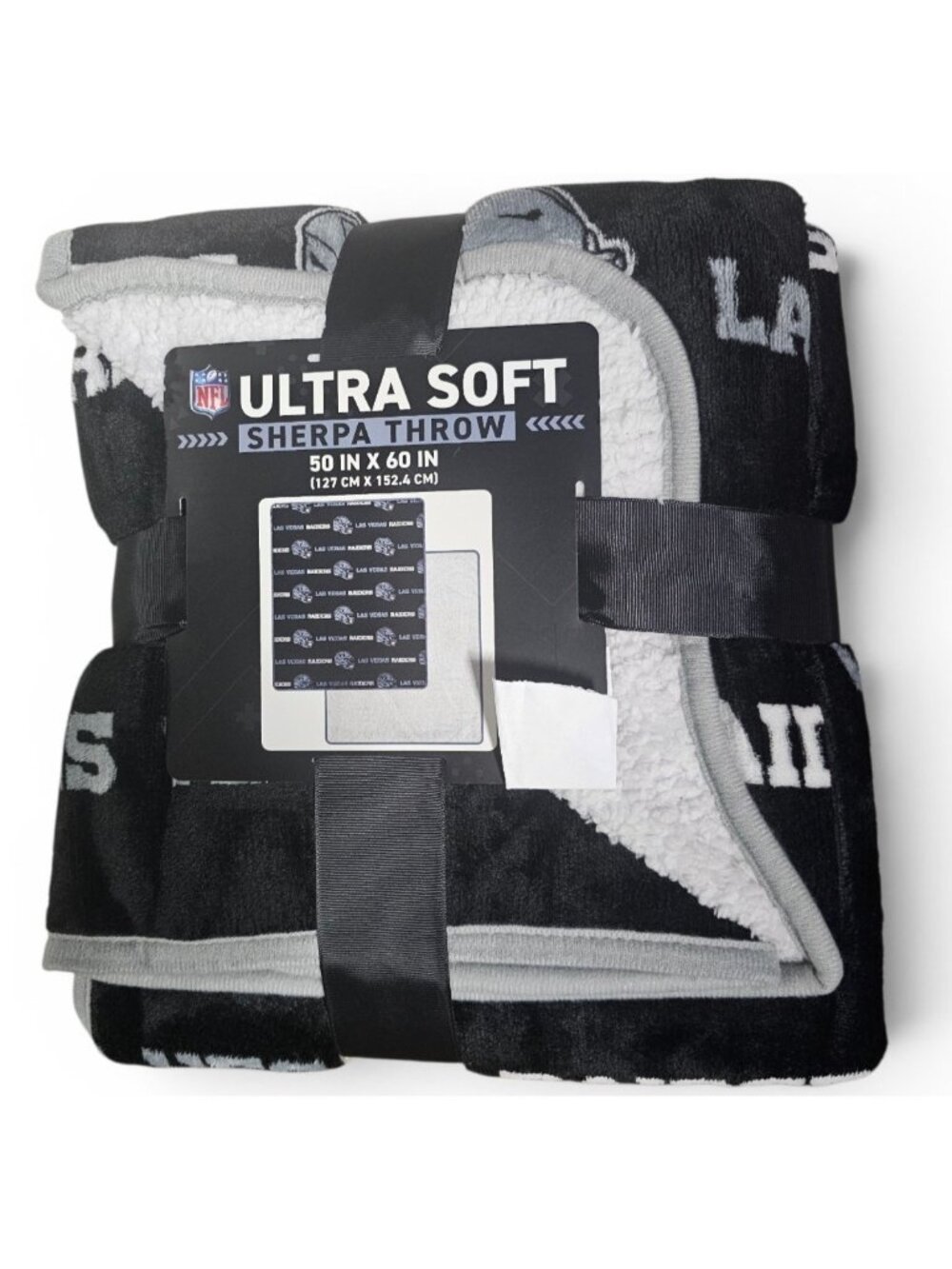 Las Vegas Raiders Sherpa Throw Blanket Ultra Supersoft 60"x50" 100% Poly New NFL